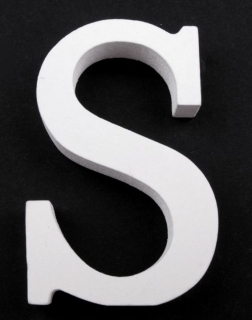 Drevené písmeno "S" biele 8cm