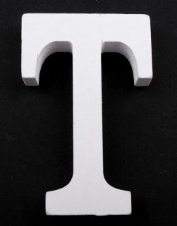 Drevené písmeno "T" biele 8cm