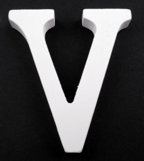 Drevené písmeno "V" biele 8cm