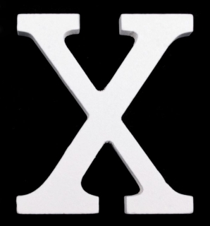 Drevené písmeno "X" biele 8cm