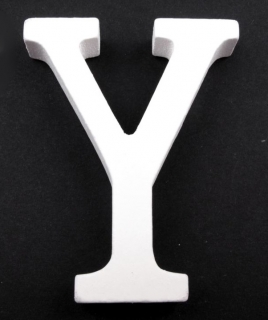 Drevené písmeno "Y" biele 8cm