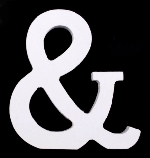 Drevené písmeno "&" biele 8cm