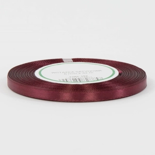 Saténová stuha bordová tmavá 6mm / 32m