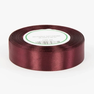 Saténová stuha bordová tmavá 25mm / 32m