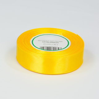 Saténová stuha žltá 25mm / 32m