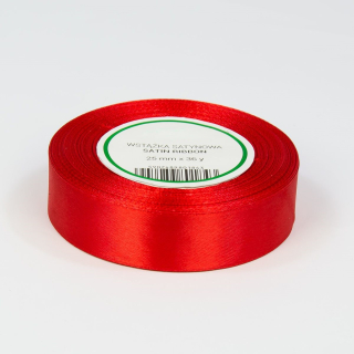 Saténová stuha červená 25mm / 32m