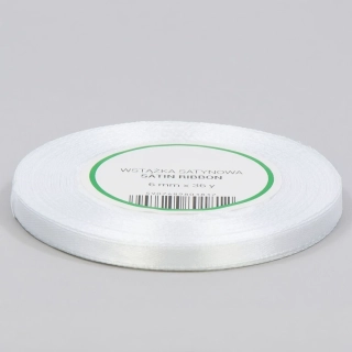 Saténová stuha biela 6mm / 32m