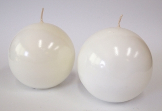 Sviečka guľa biela 8cm